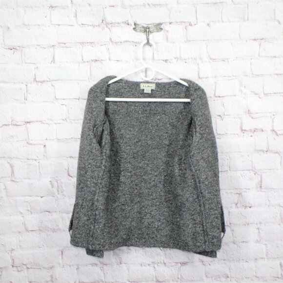 LL Bean Wool Blend Charcoal Gray Full Zipper Sweater Size M - Picture 9 of 10